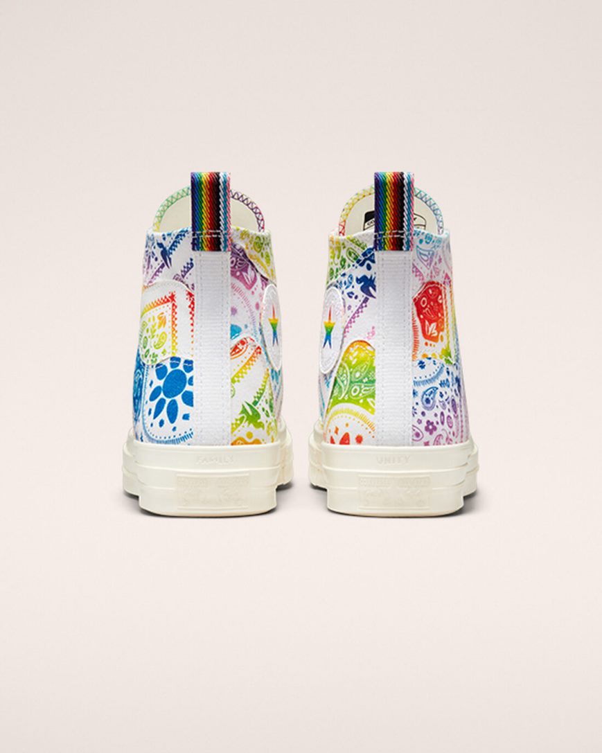 Dámské Boty Vysoké Converse Chuck 70 Pride Bílé Červené | CZ ZTXA62